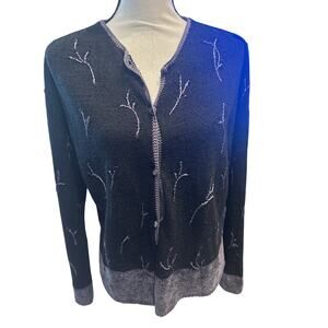 ⭐️ Women’s Anthropologie Curio Black Cardigan Sweater. Size Large